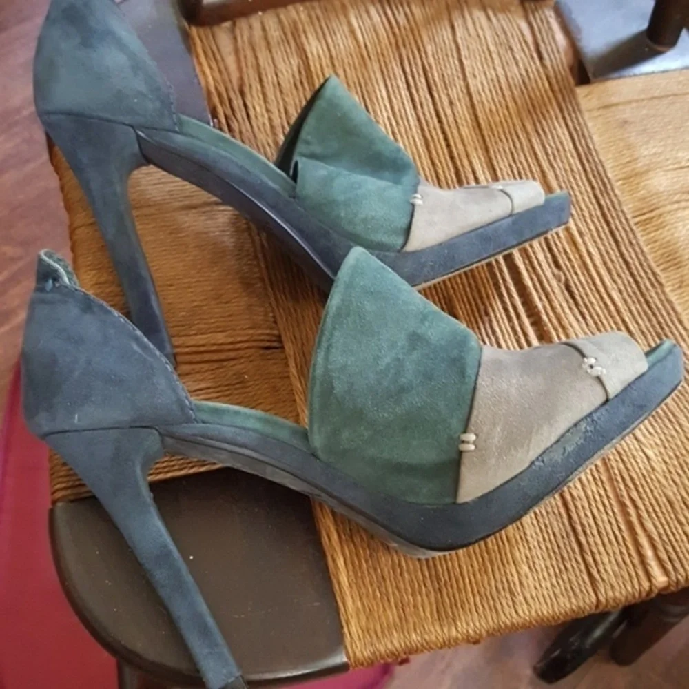 7‎ for all Mankind  Slipmon sexy  Teal, Green stiletto  heels 9 fit 9.5 - Picture 5 of 11